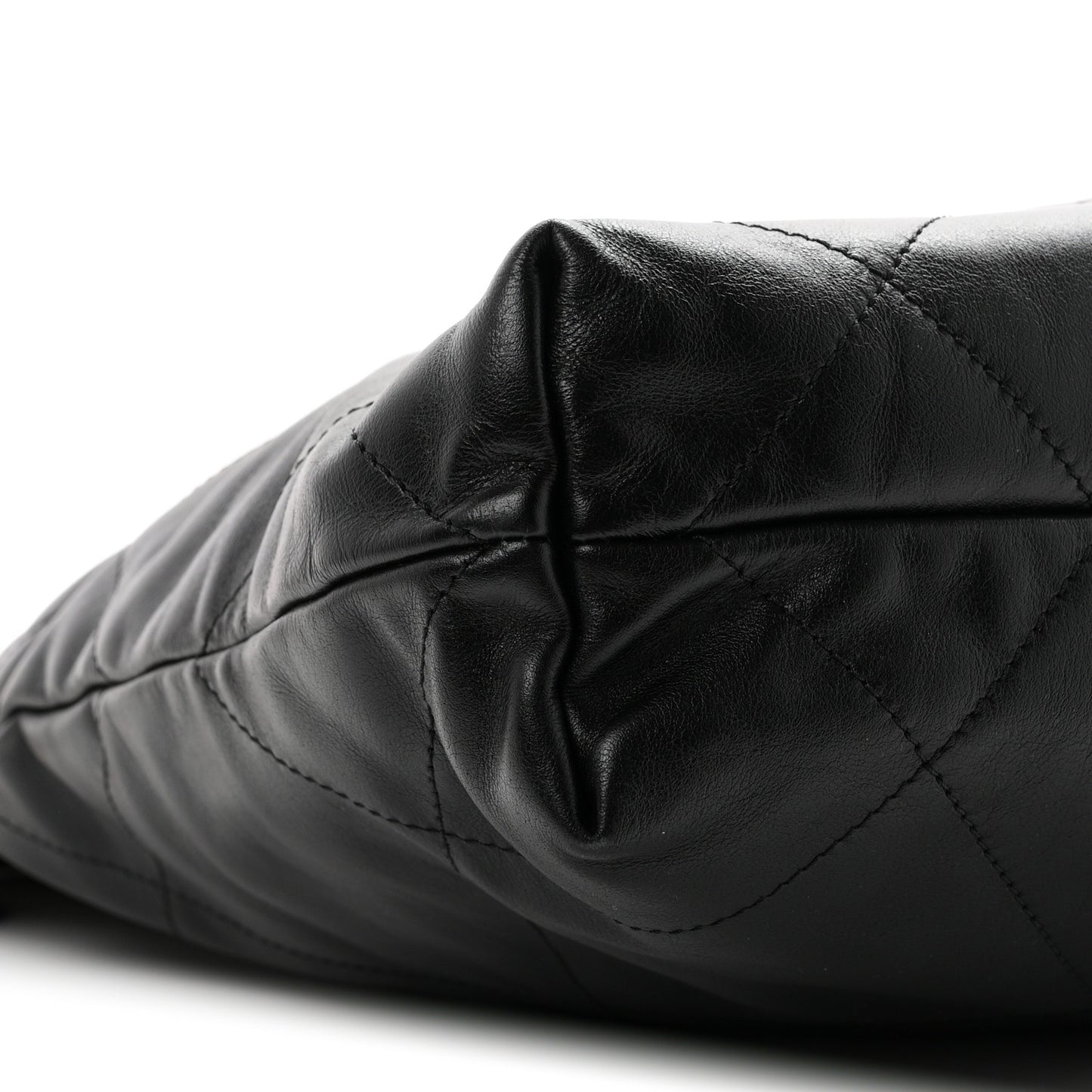 Shiny Calfskin Quilted Small Chanel 22 Black