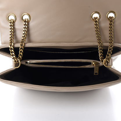 Saint Laurent Calfskin Y Quilted Monogram Medium Loulou Chain Satchel Dark Beige 5 of 11