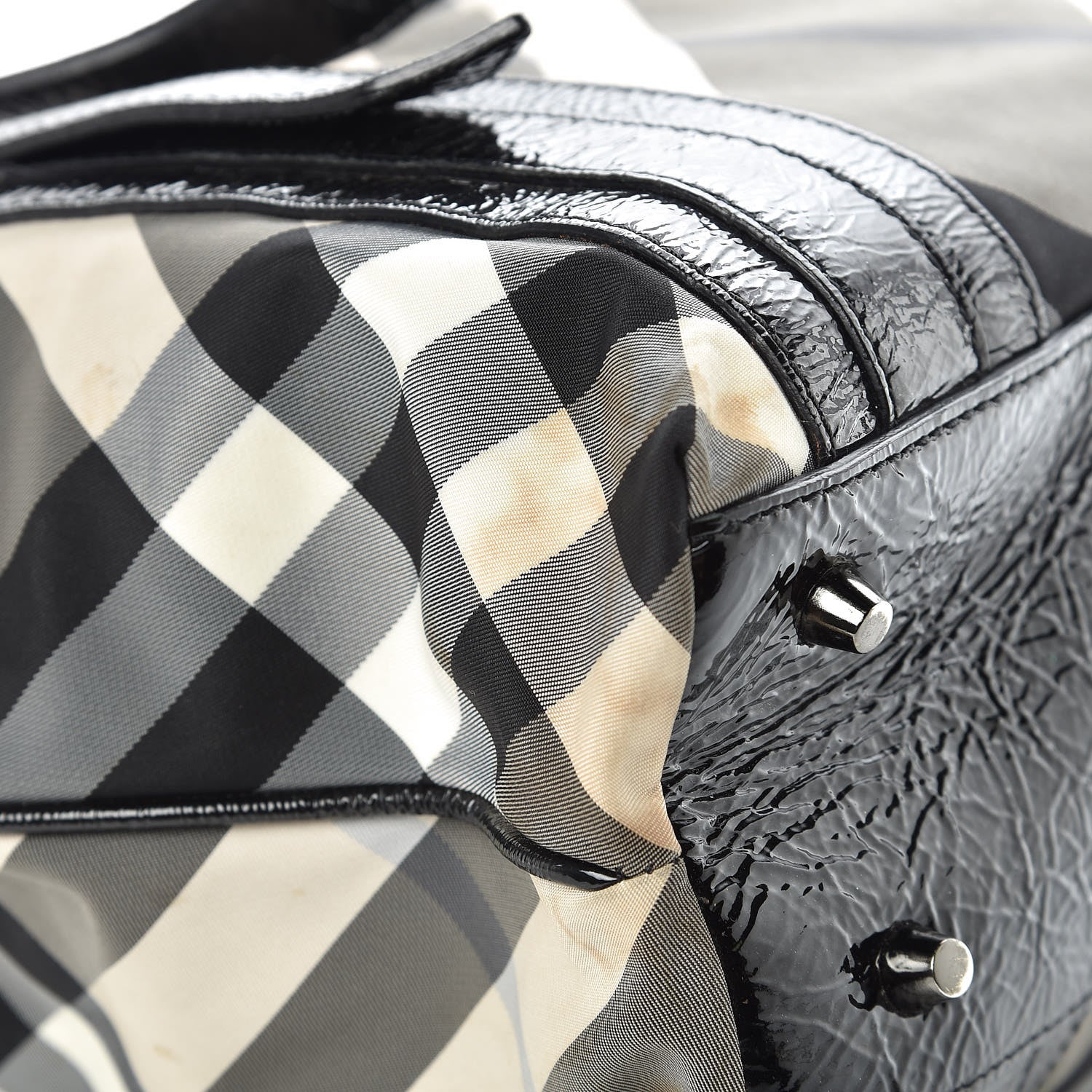 Burberry Nylon Beat Check Victoria Tote Black 9 of 13