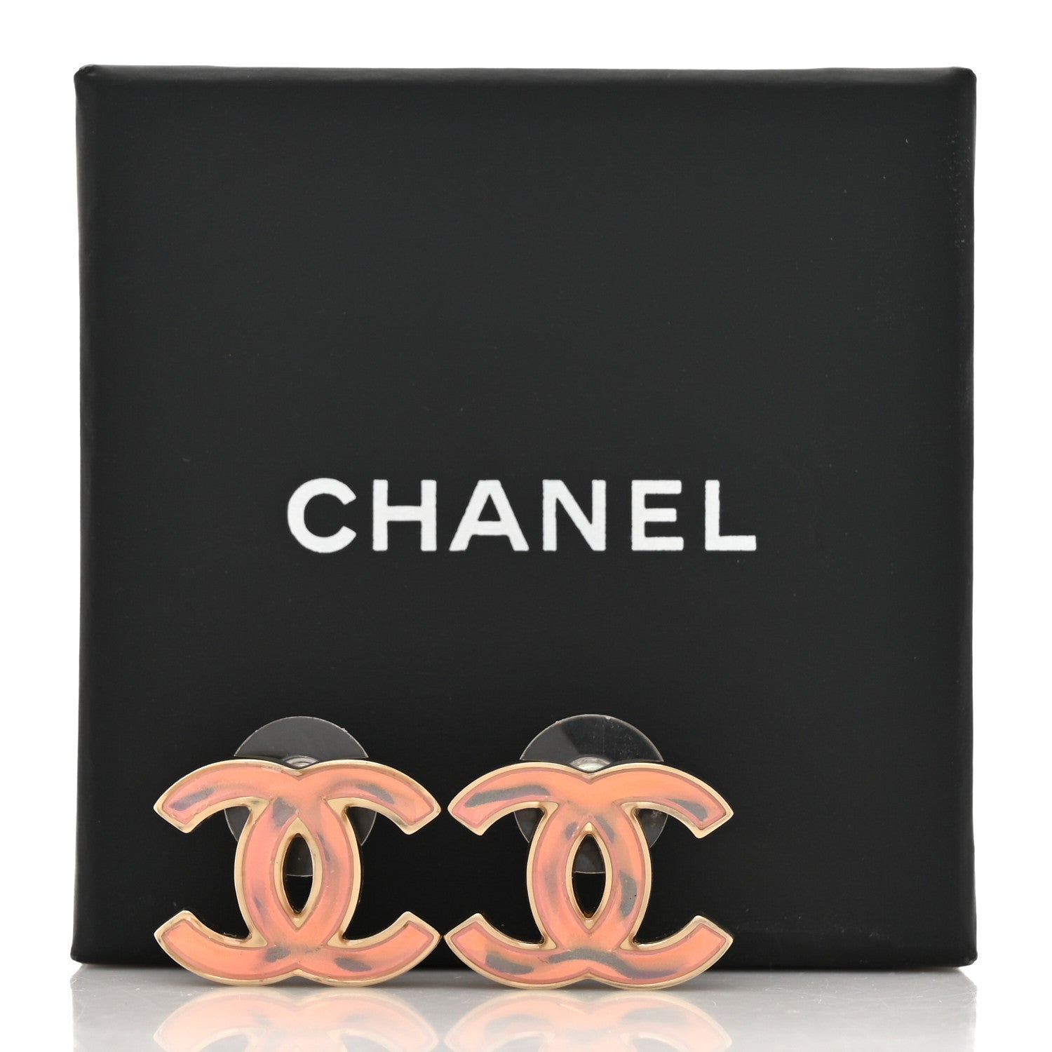 Chanel Iridescent Resin CC Earrings Pink 6 of 6