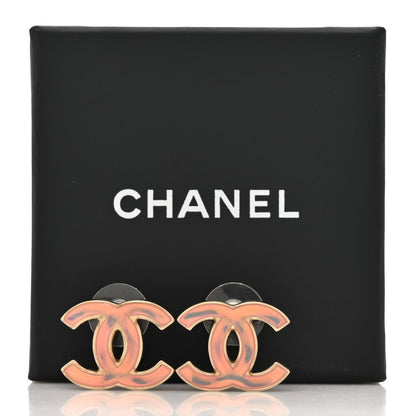 Chanel Iridescent Resin CC Earrings Pink 6 of 6