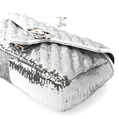Gucci Sequin Matelasse Small GG Marmont Shoulder Bag Silver 12 of 12