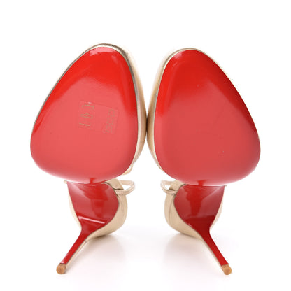 Christian Louboutin Nappa Laminato France 100 Pump 38.5 Gold 4 of 7