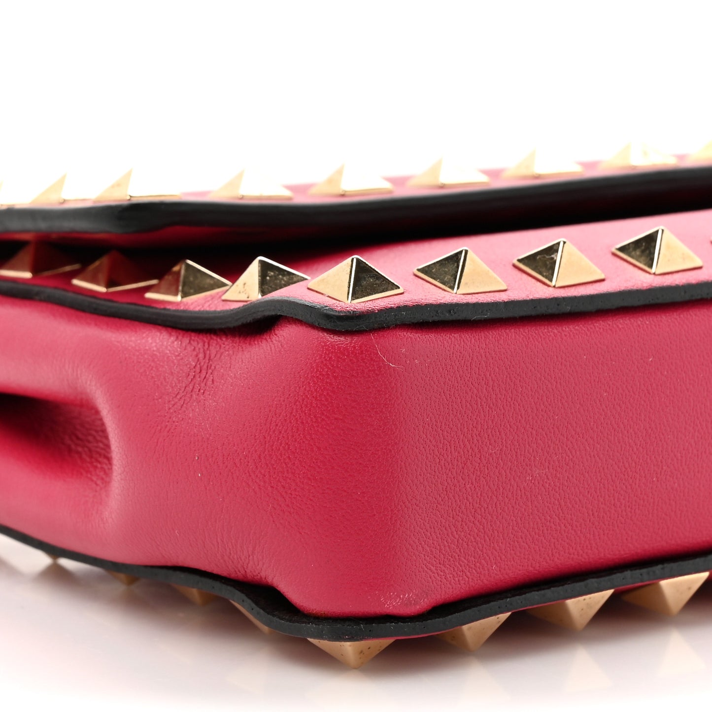 Nappa Rockstud Bangle Clutch Red