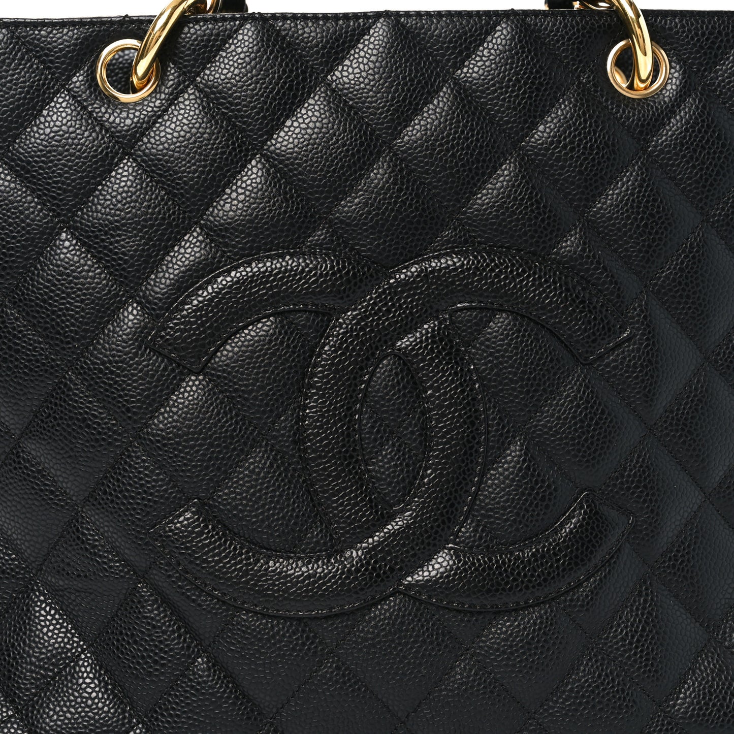 Caviar Quilted Grand Shopping Tote GST Black