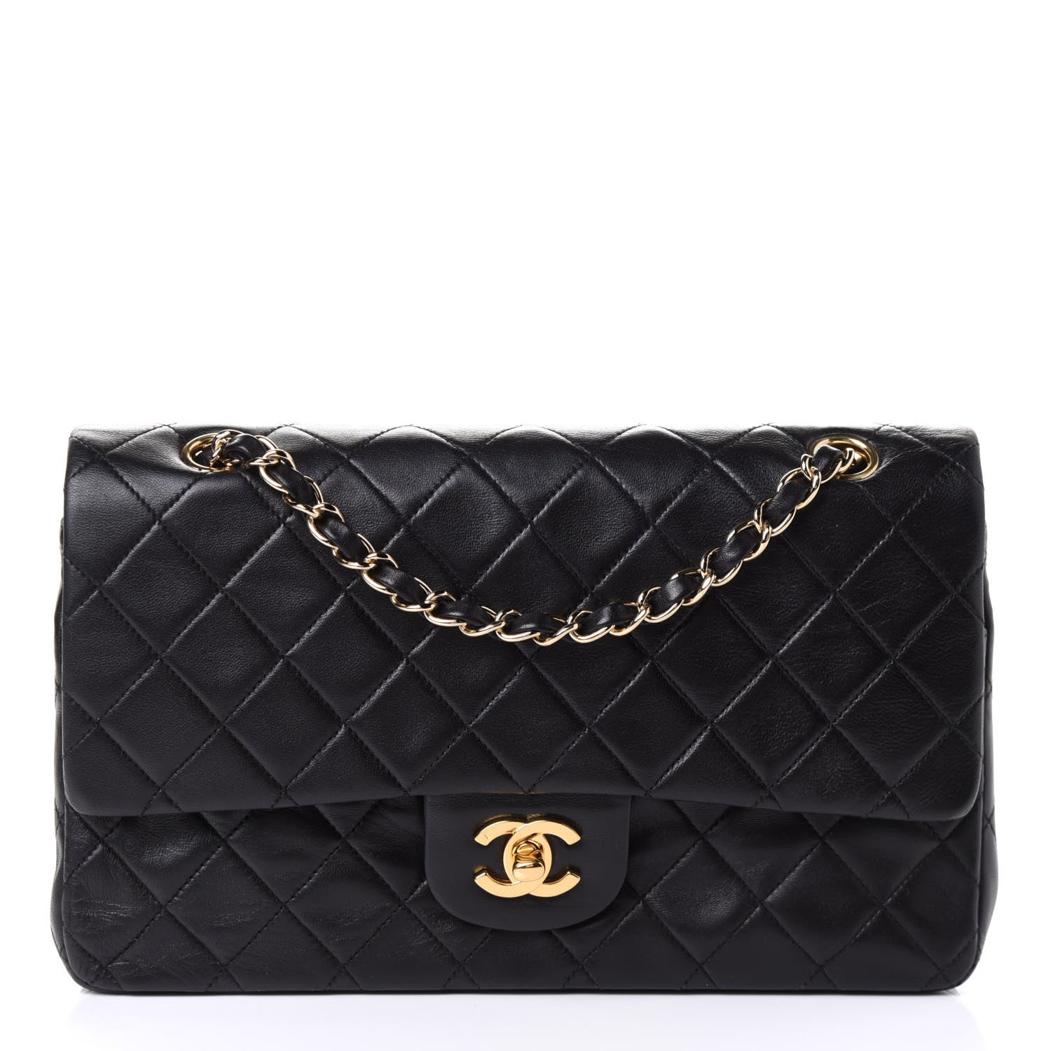 Chanel Lambskin Quilted Double Flap Black 1 of 6