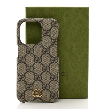 Gucci GG Supreme Monogram Ophidia iPhone 15 Pro Phone Case Beige Ebony 6 of 6