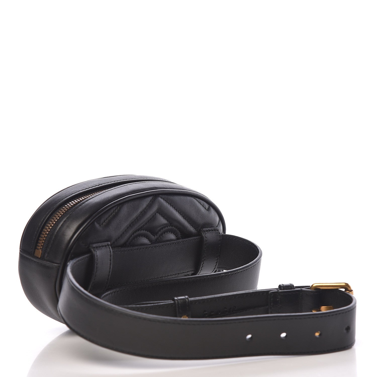 Gucci Calfskin Matelasse GG Marmont Belt Bag 85 34 Black 3 of 11