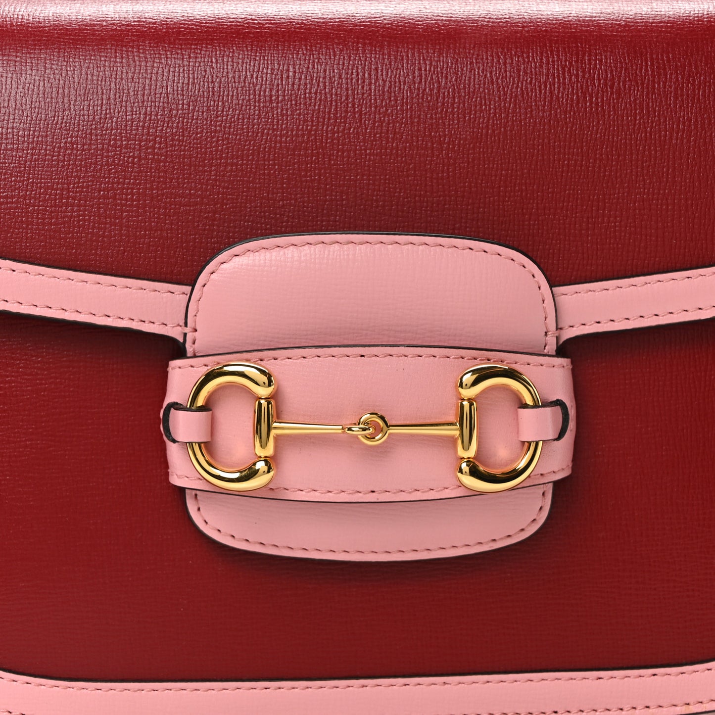 Azalea Calfskin Horsebit 1955 Shoulder Bag New Cherry Red Wild Rose