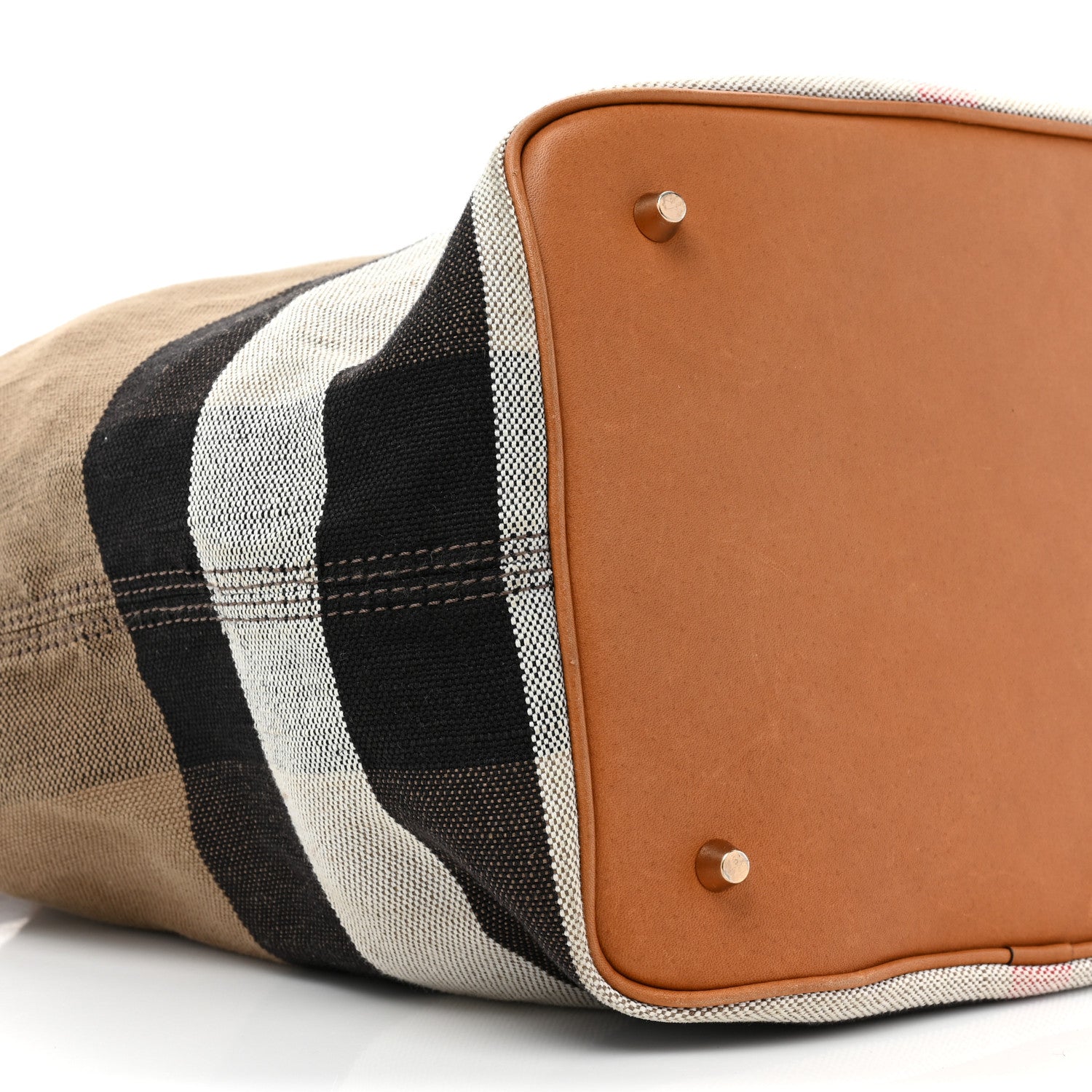 Burberry Canvas Mega Check Medium Ashby Hobo Saddle Brown 8 of 16