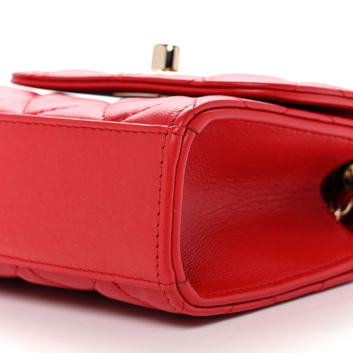 Chanel Lambskin Quilted Mini Trendy CC Clutch With Chain Red 10 of 11