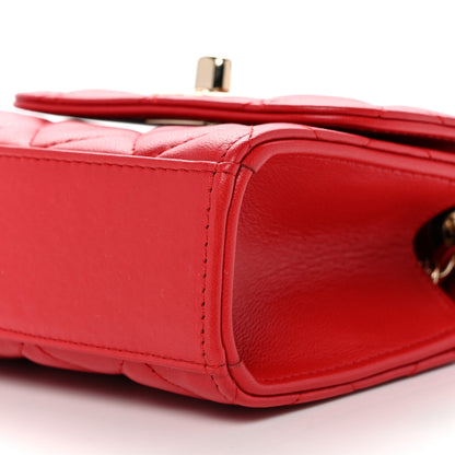 Chanel Lambskin Quilted Mini Trendy CC Clutch With Chain Red 10 of 11