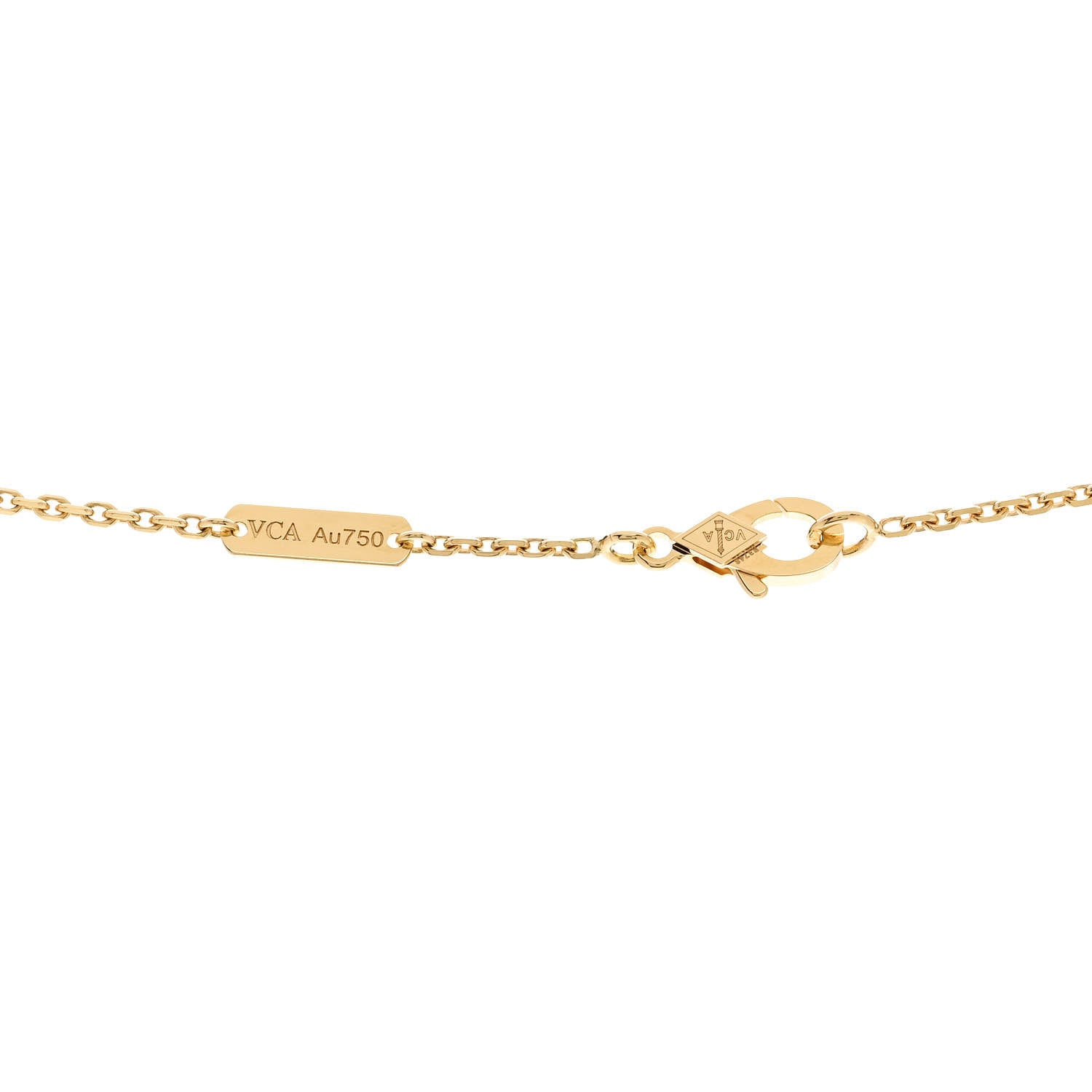 Van Cleef & Arpels 18K Yellow Gold Guilloche Vintage Alhambra Pendant Necklace 4 of 5