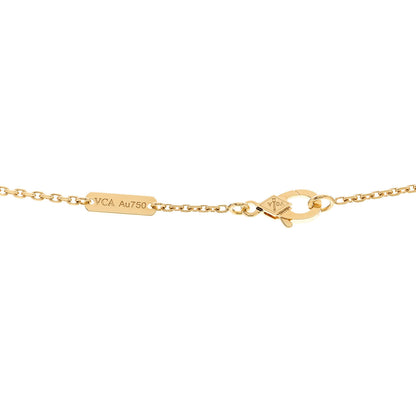 Van Cleef & Arpels 18K Yellow Gold Guilloche Vintage Alhambra Pendant Necklace 4 of 5