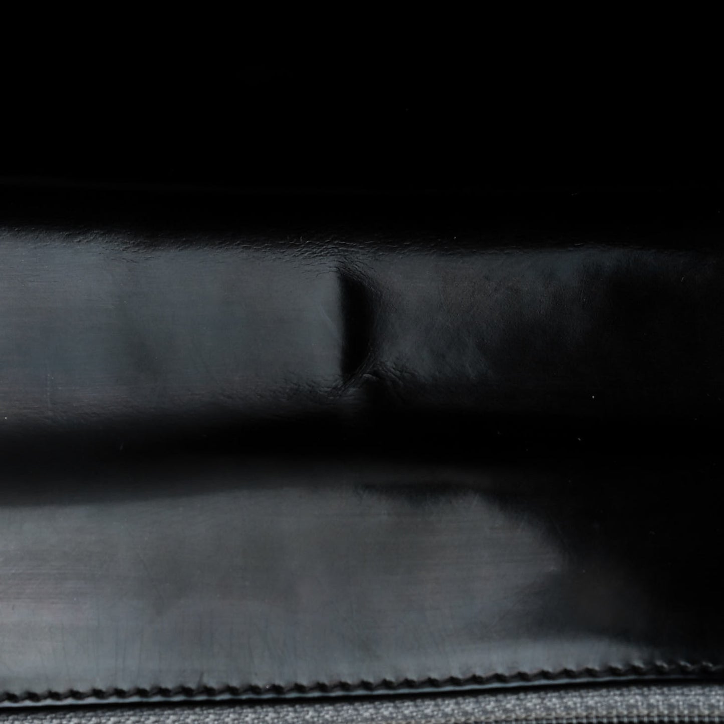 Glazed Calfskin Large Boy Flap Black