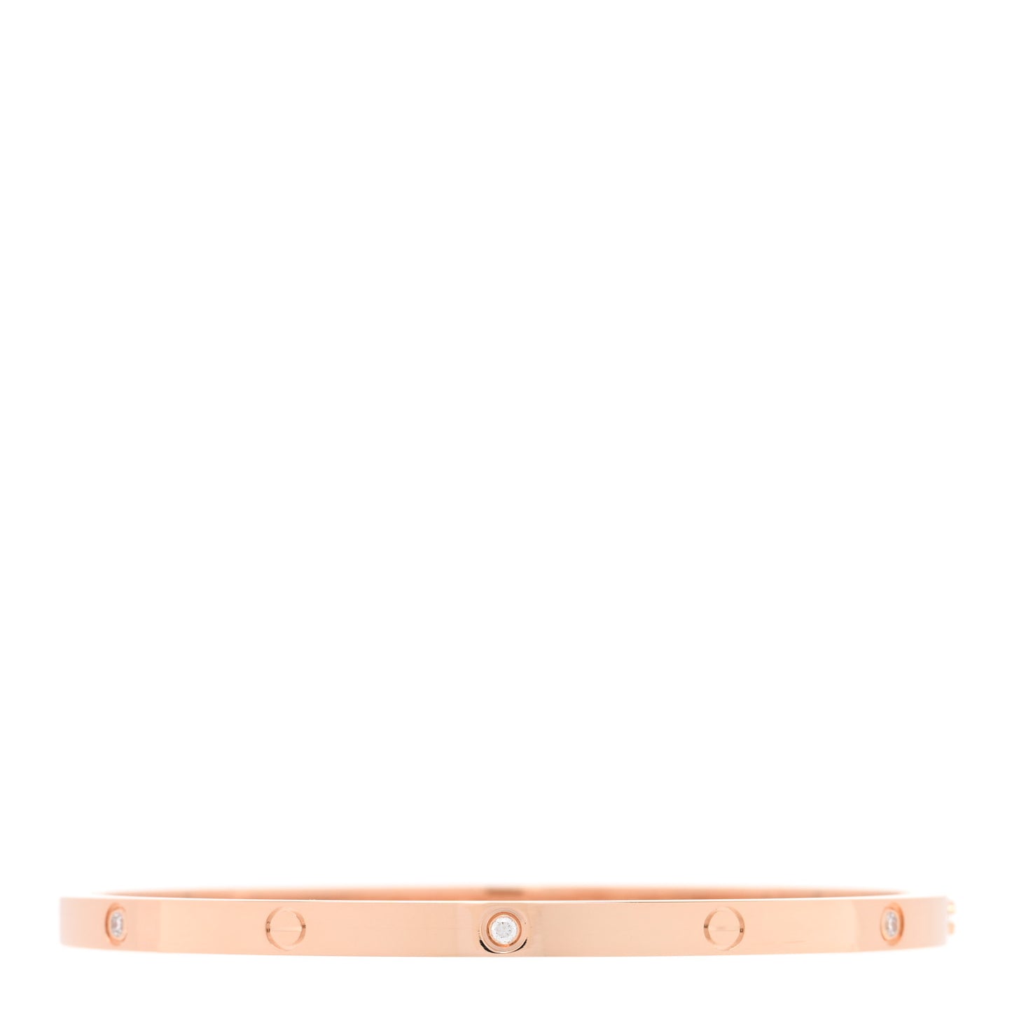 18K Pink Gold 6 Diamond Small LOVE Bracelet 17