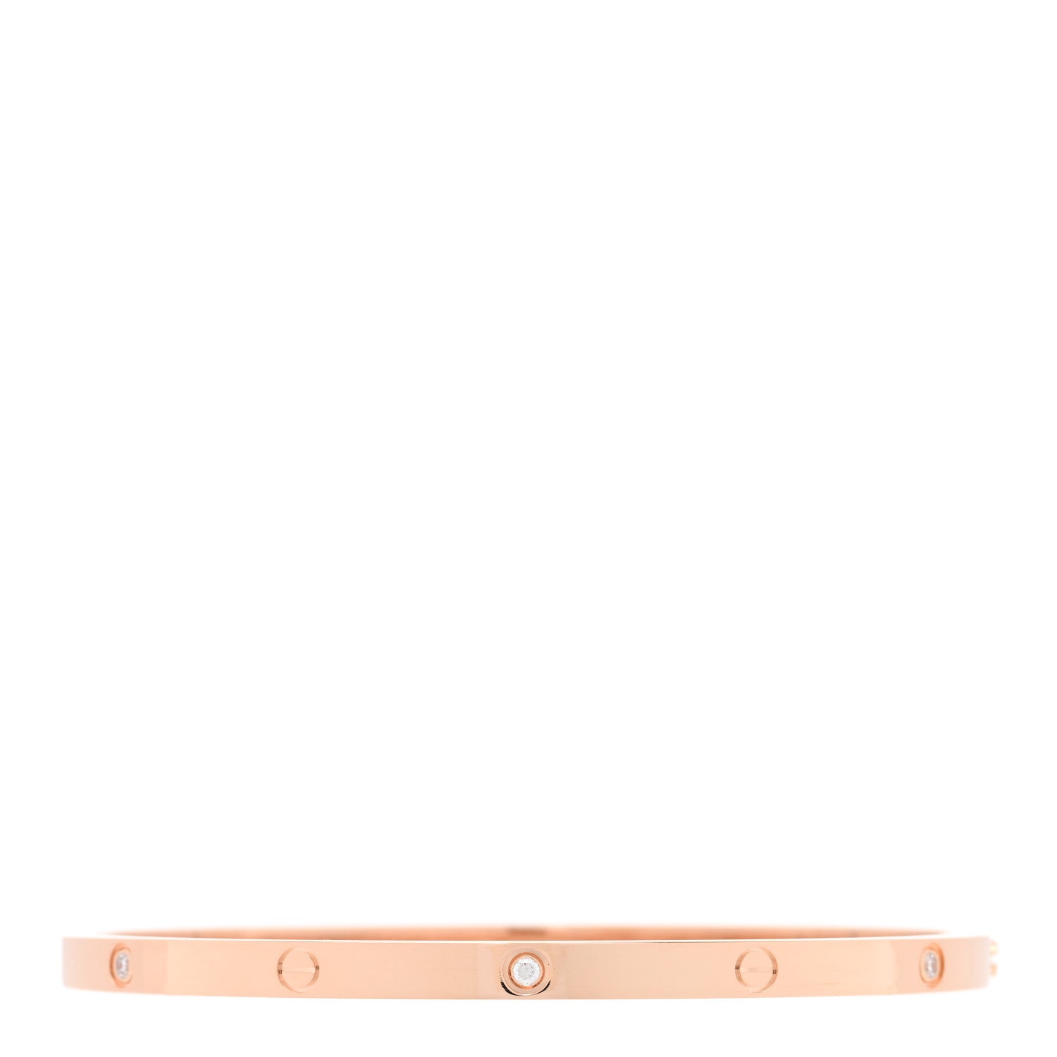 Cartier 18K Pink Gold 6 Diamond Small LOVE Bracelet 17 1 of 7