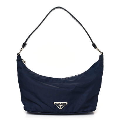 Prada Tessuto Nylon Vitello Hobo Navy 1 of 8