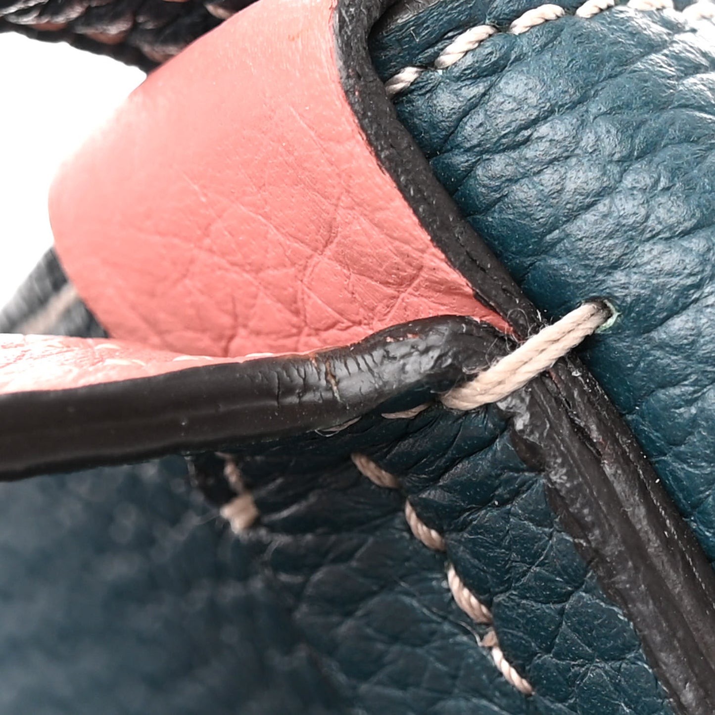 Taurillon Blush Calfskin Quattro Reversible Tote TPM Blue Pink