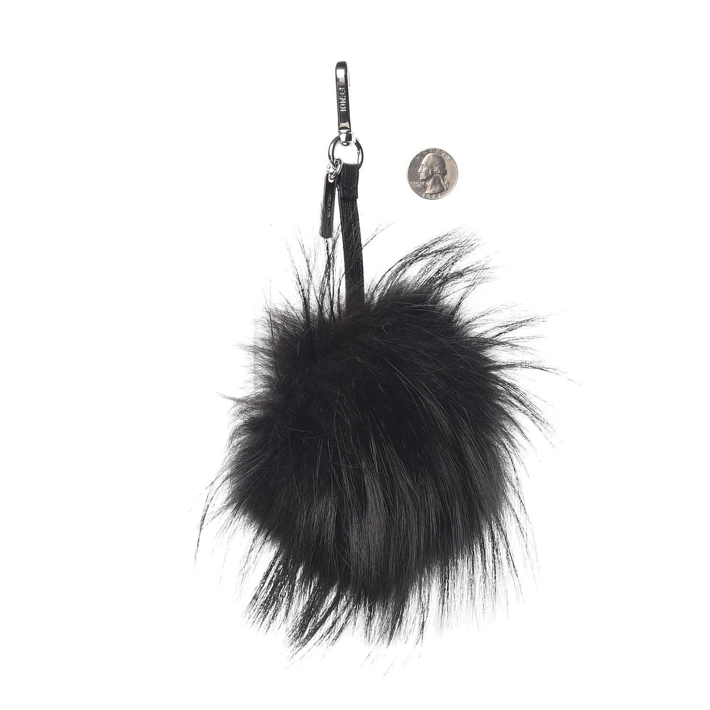 Vitello Elite Fox Fur Fusto Monster Bag Bug Charm Black Yellow