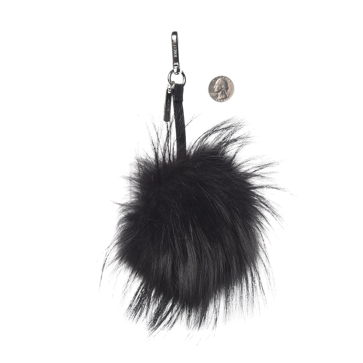 Fendi Vitello Elite Fox Fur Fusto Monster Bag Bug Charm Black Yellow 2 of 5