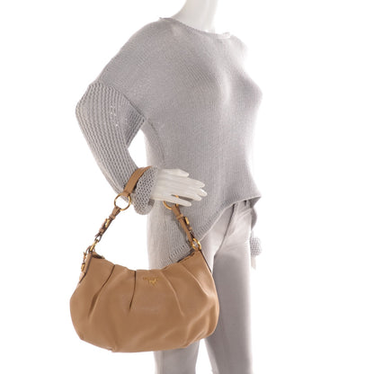Prada Vitello Daino Shoulder Bag Sabbia 2 of 12