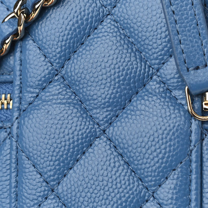 Chanel Caviar Quilted Phone Holder With Chain Blue 12 of 13