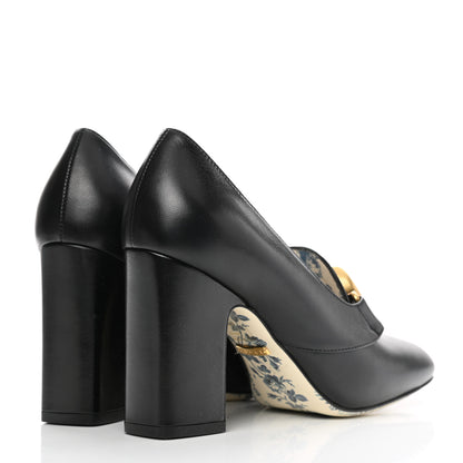 Gucci Malaga Kid GG Victoire 95mm Loafer Pumps 35 Black 4 of 9