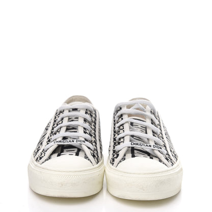Christian Dior Canvas Houndstooth 30 Montaigne Embroidered Womens Walk'N'Dior Low Top Sneakers 39.5 Black White 2 of 10