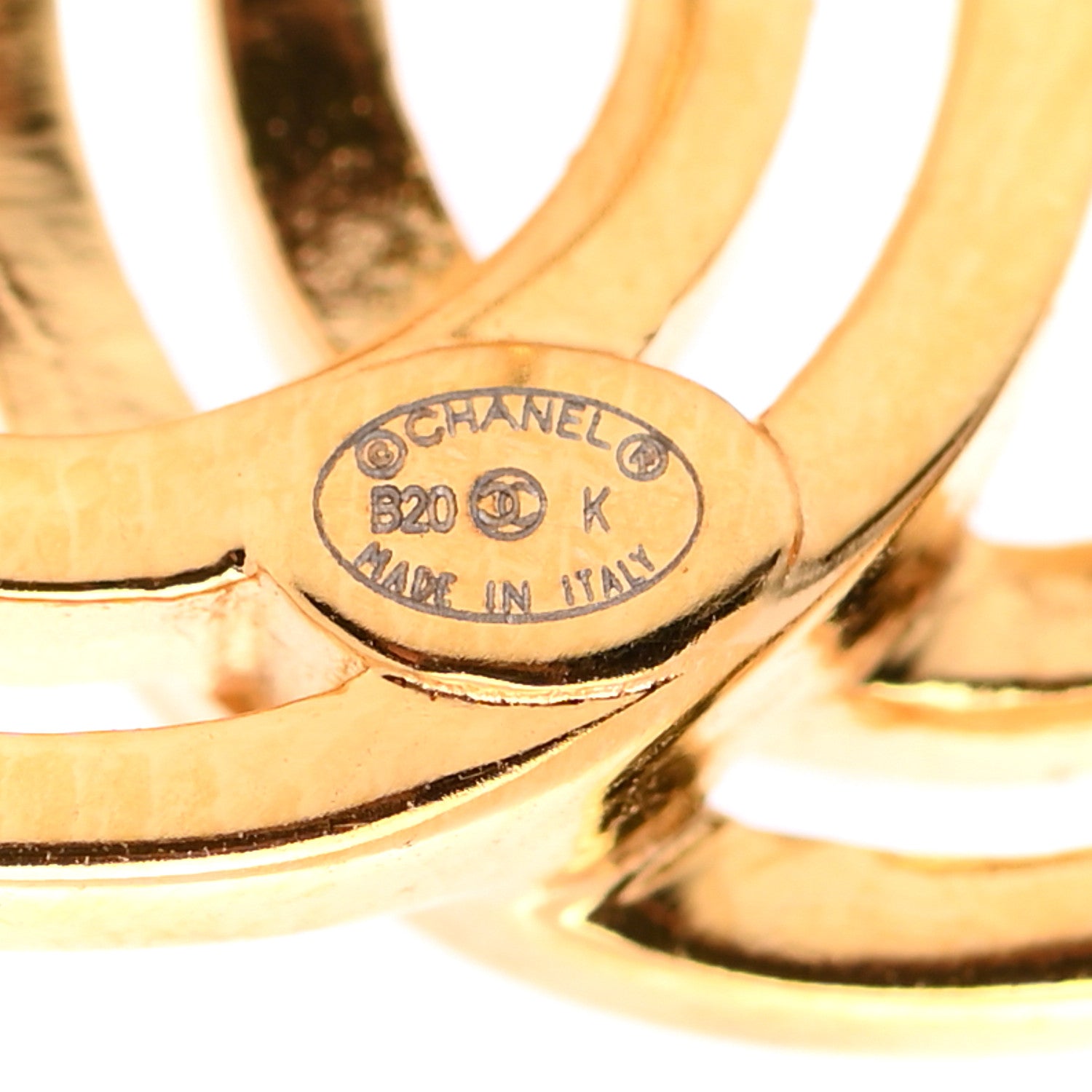Chanel Metal Obazine CC Earrings Gold 4 of 4