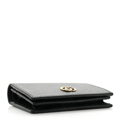 Gucci Pebbled Calfskin GG Marmont Card Case Black 4 of 13