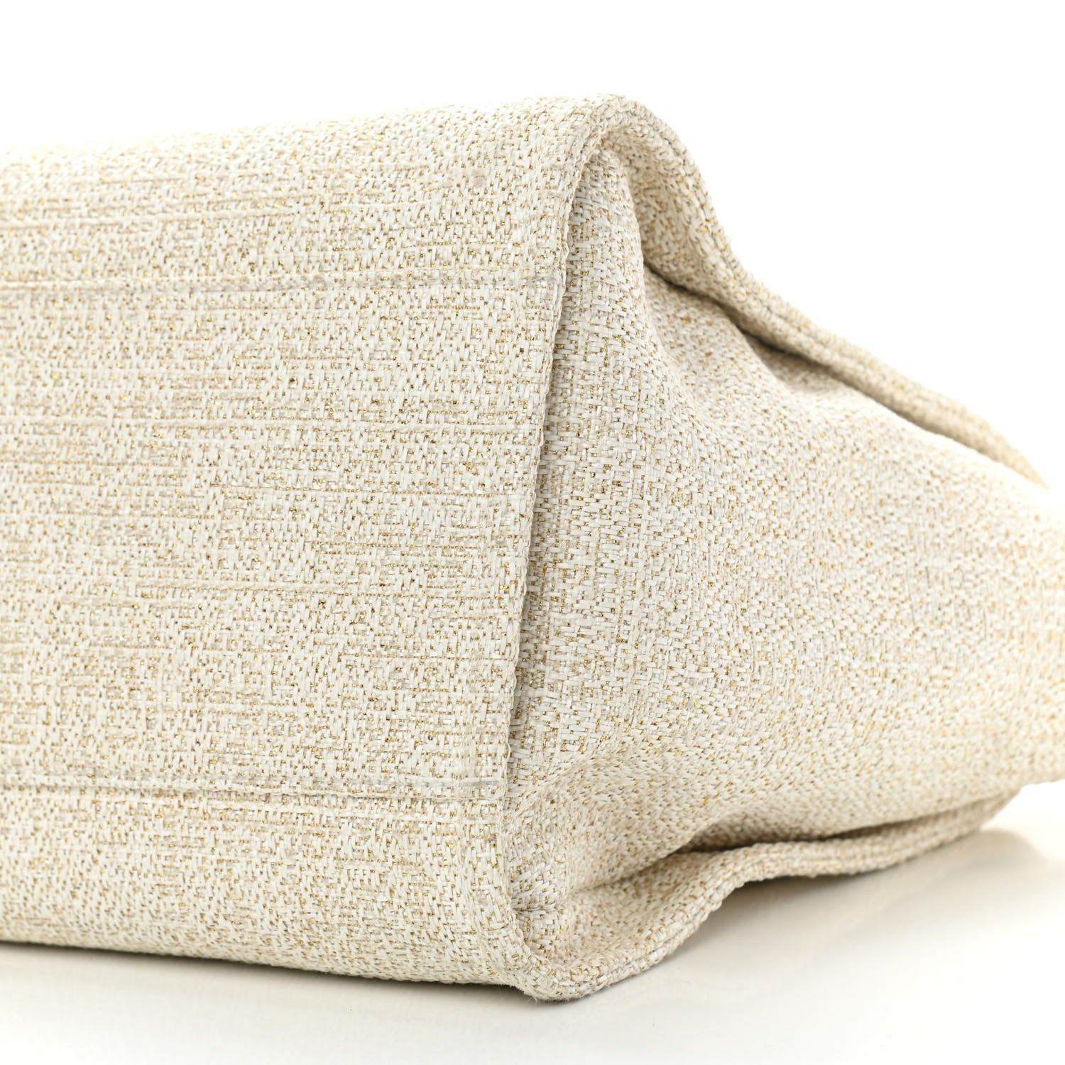 Chanel Lurex Boucle Large Deauville Tote White 9 of 13