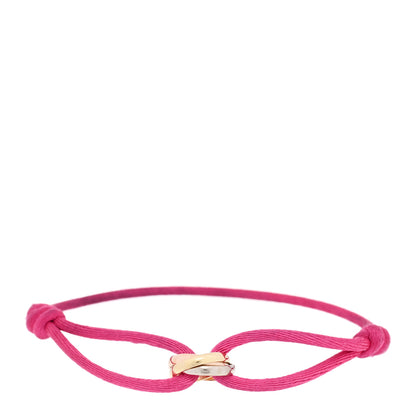 Cartier 18k Pink Yellow White Gold Trinity Adjustable Cord Bracelet Pink 1 of 4
