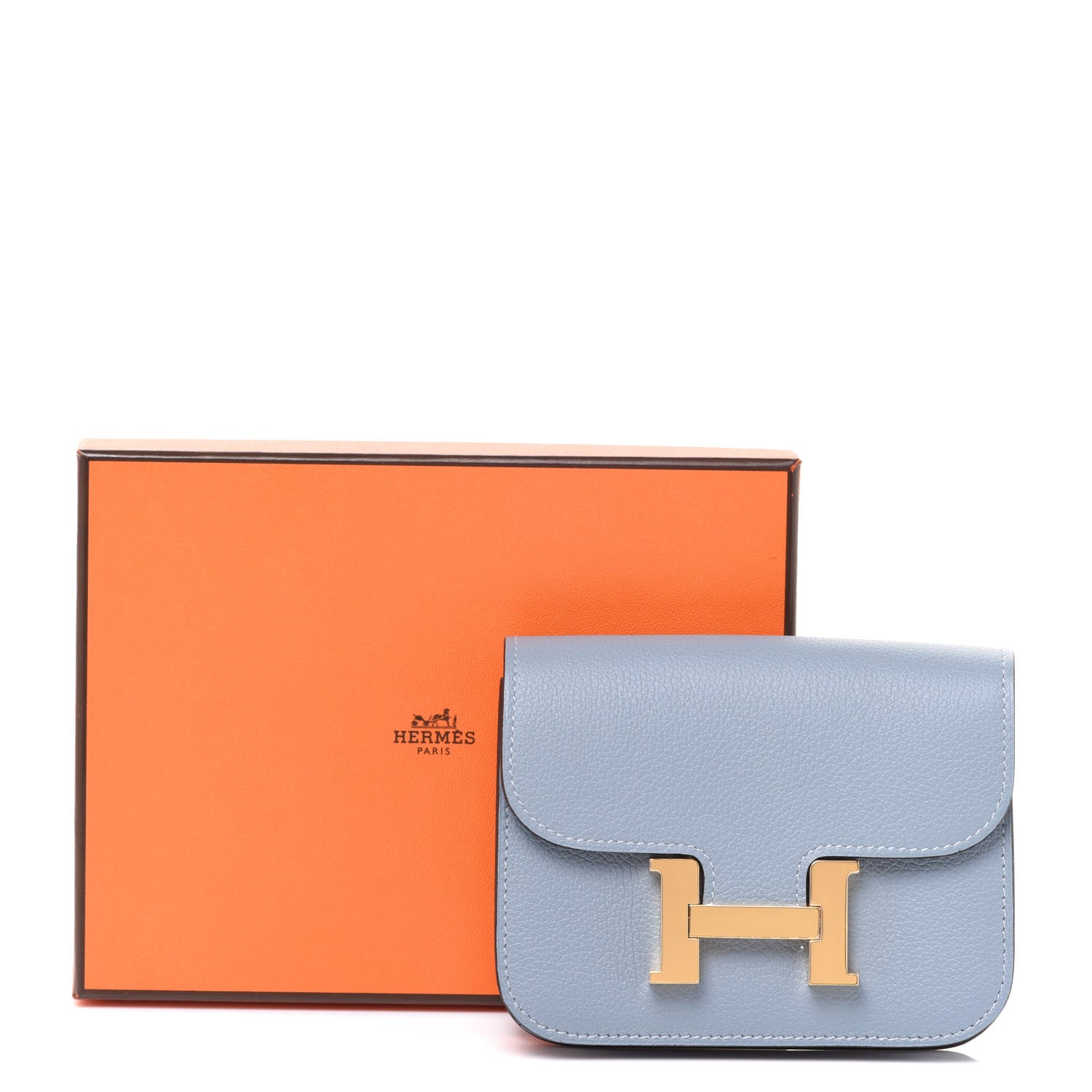 Hermes Evercolor Constance Slim Wallet Bleu Lin 8 of 8
