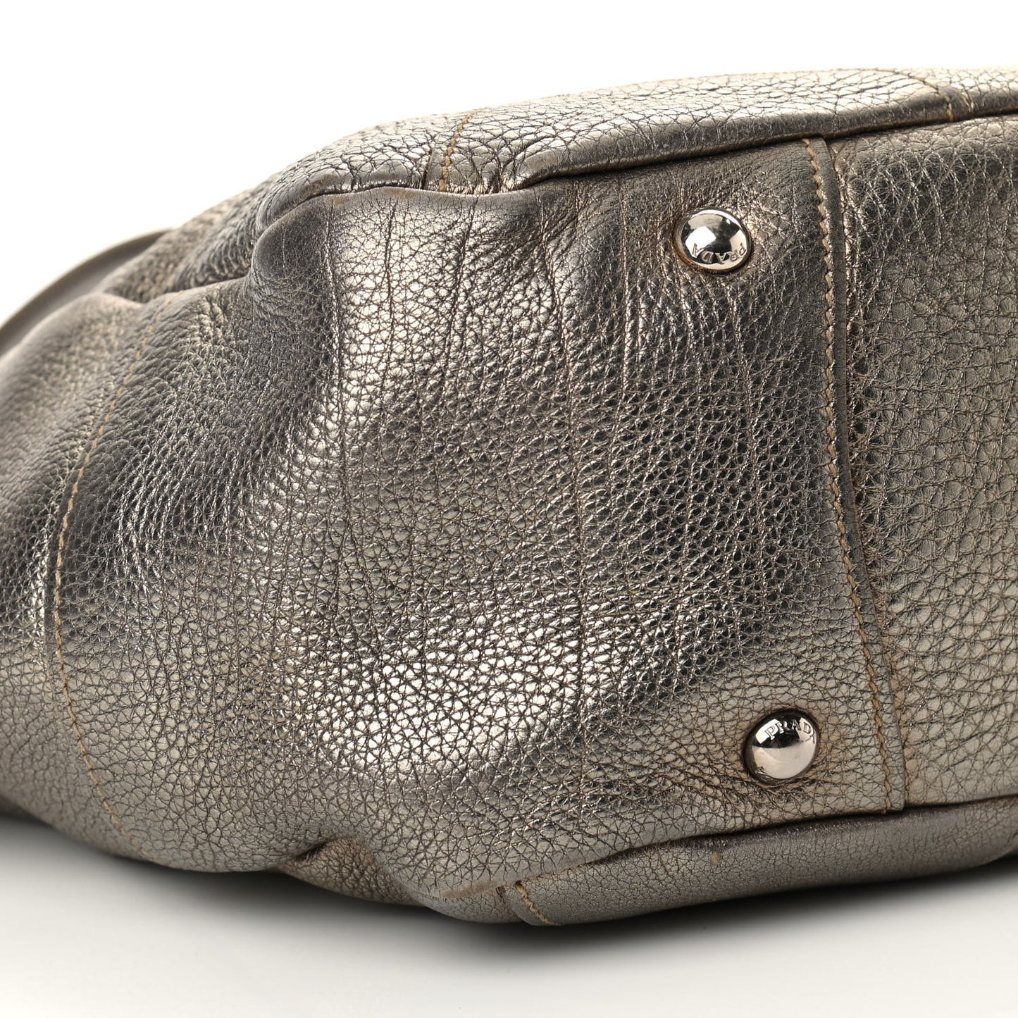 Metallic Vitello Daino Side Pocket Hobo Bronze
