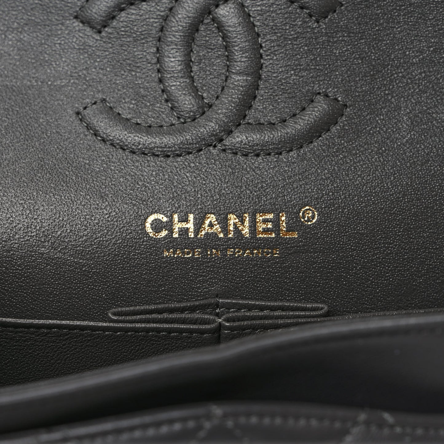 Lambskin Quilted Small Double Flap Dark Grey
