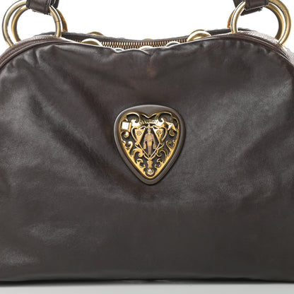 Gucci Calfskin Medium Babouska Dome Satchel Dark Brown 8 of 16