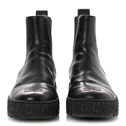 Chanel Calfskin Cap Toe CC Ankle Boots 38 Black 3 of 12