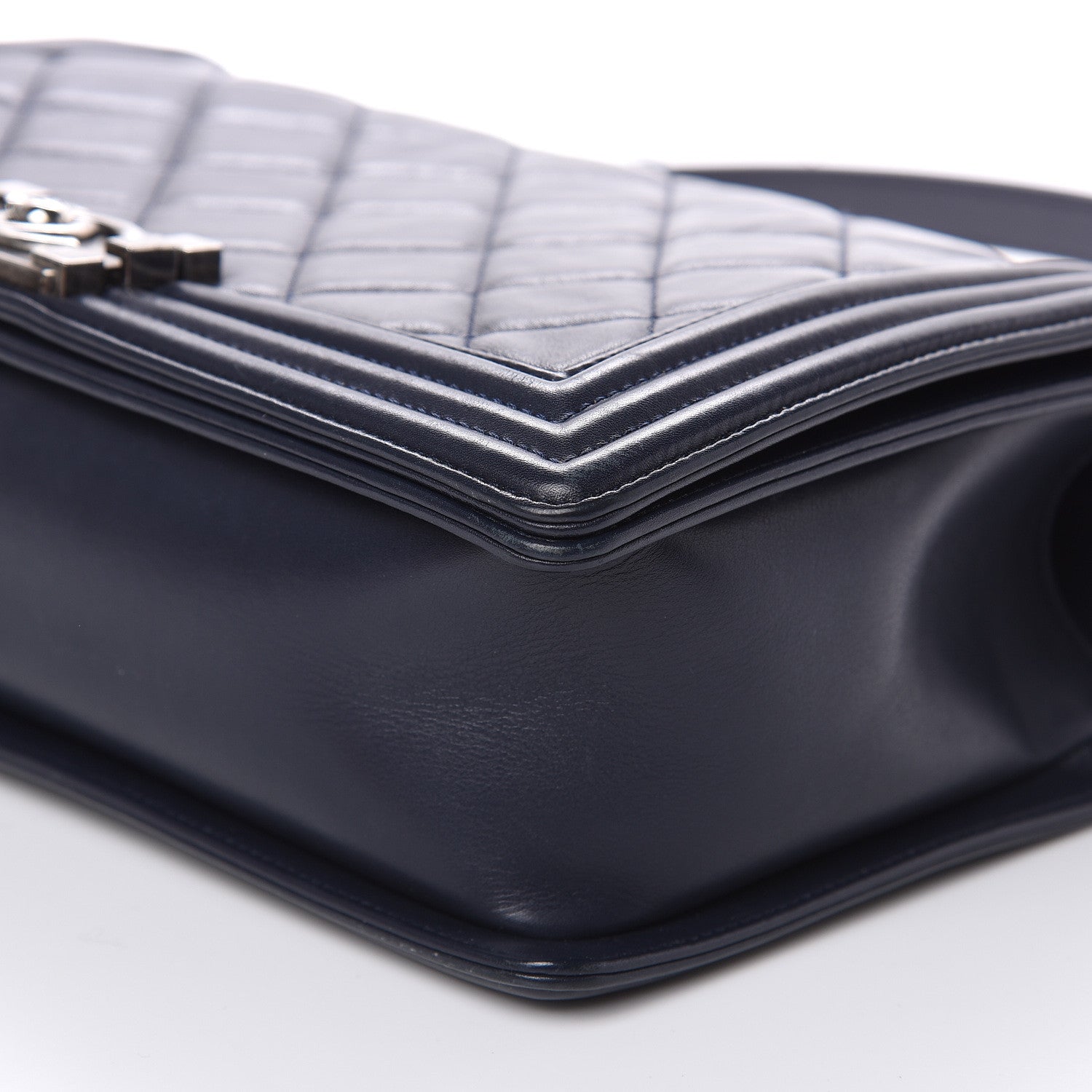 Chanel Calfskin Quilted New Medium Boy Flap Dark Navy Blue 9 of 17