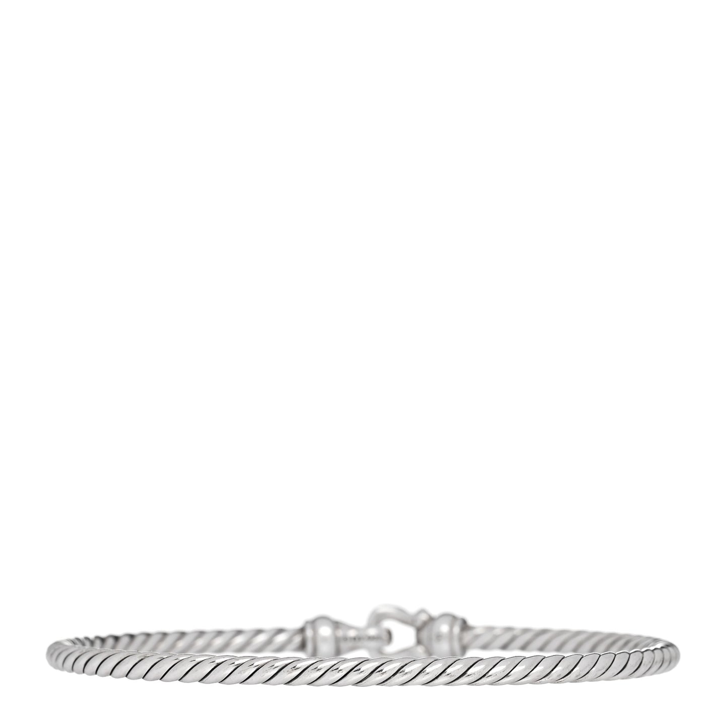 Sterling Silver Diamond 3mm Cable Buckle Bracelet
