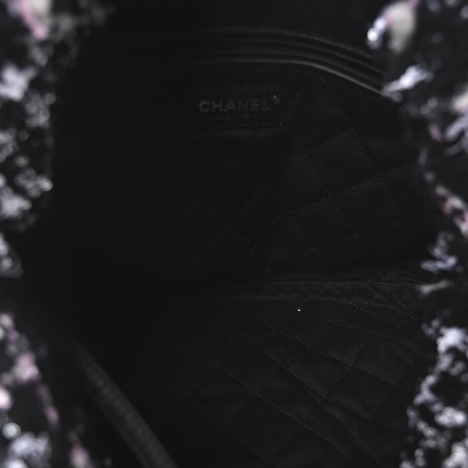 Chanel Tweed Patchwork Quilted Small Chanel 22 Black Pink White 6 of 11