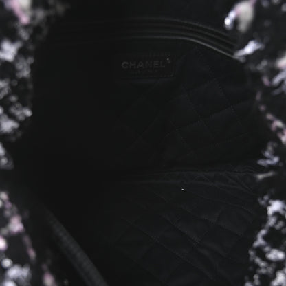 Chanel Tweed Patchwork Quilted Small Chanel 22 Black Pink White 6 of 11
