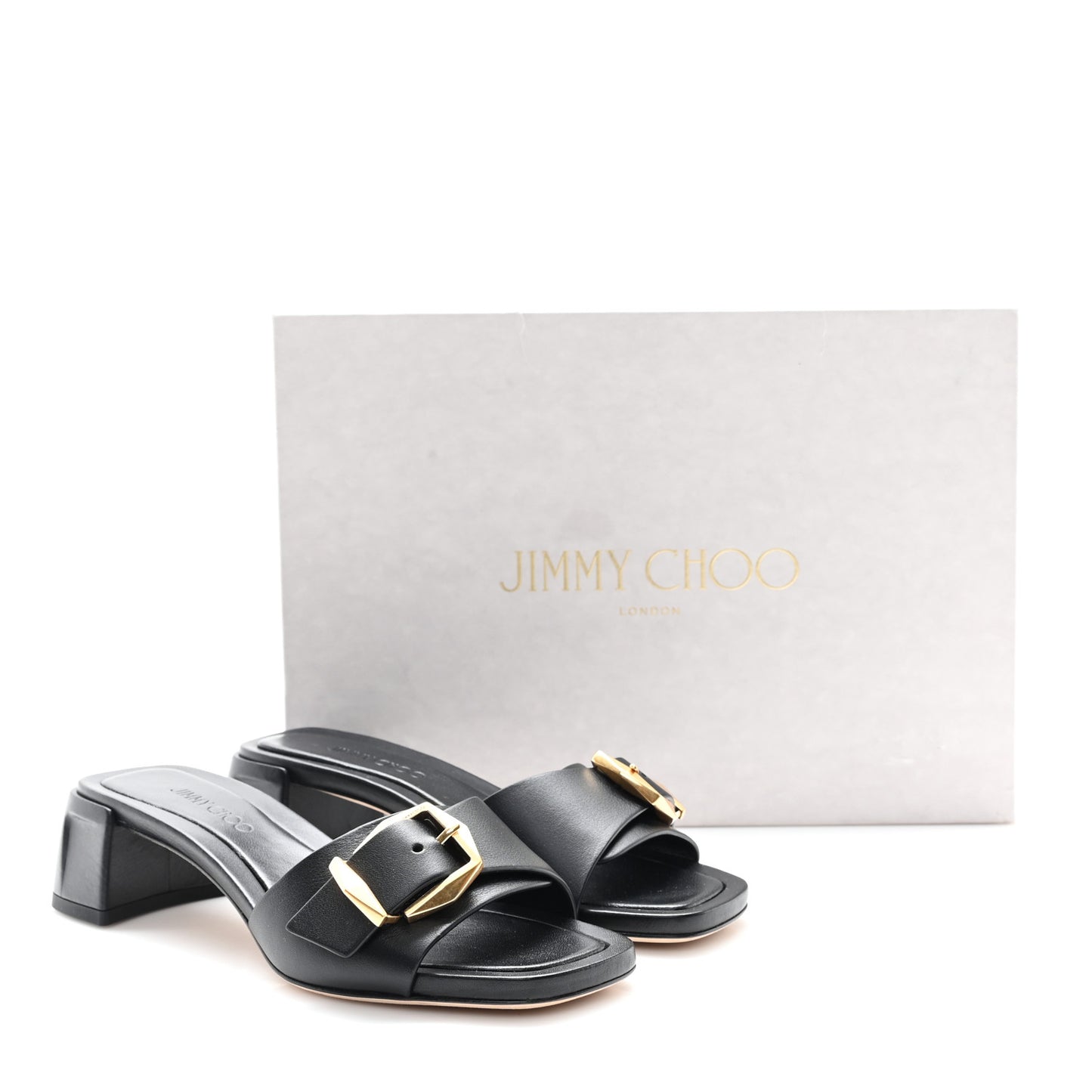 Smooth Calfskin Hawke 35.5 Mule Sandals 35.5 Black