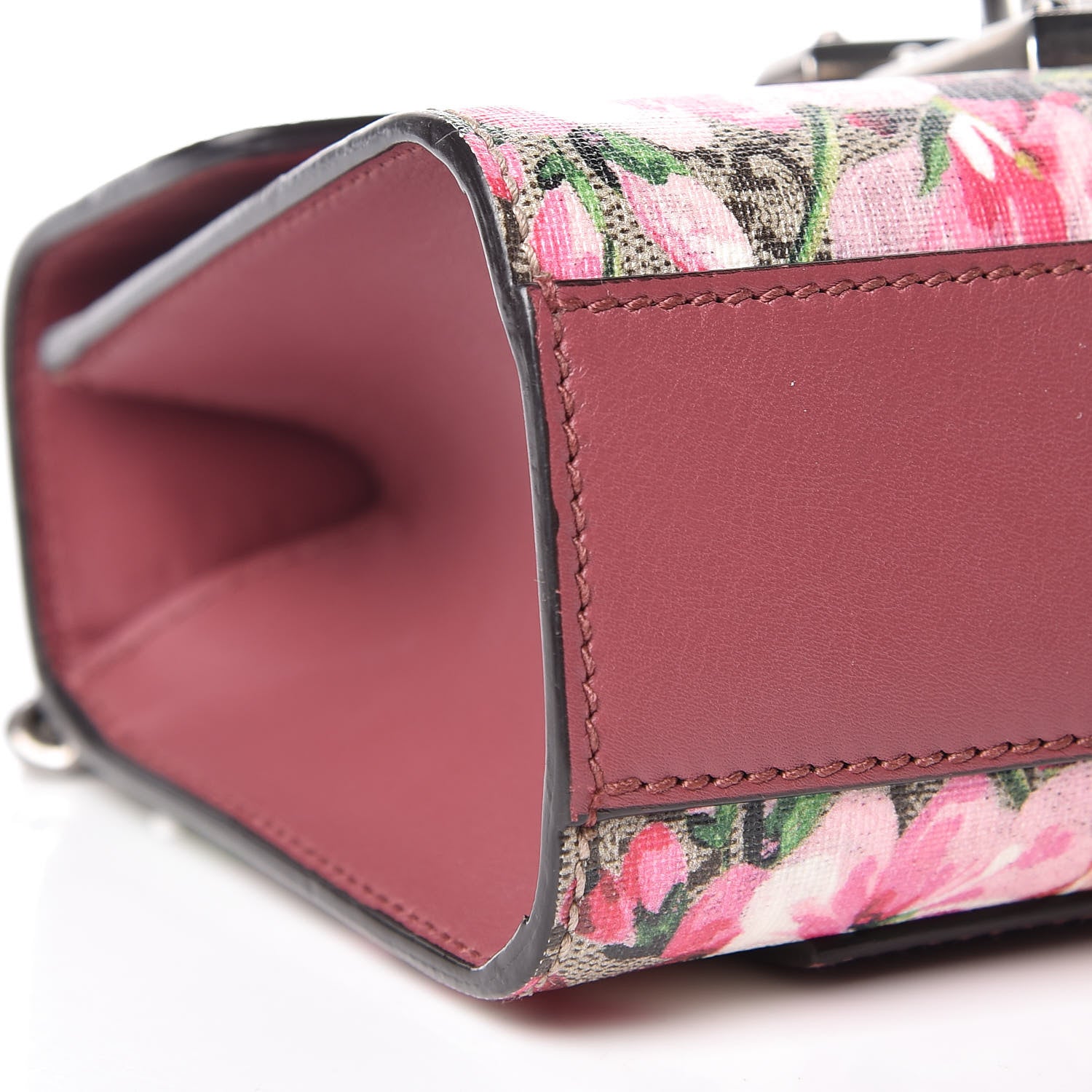 Gucci GG Supreme Monogram Blooms Small Padlock Shoulder Bag Beige Multicolor Dry Rose 8 of 9