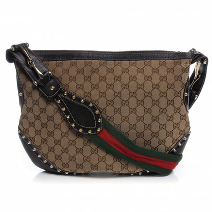 Gucci Monogram Pelham Studded Shoulder Bag Ebony 1 of 12
