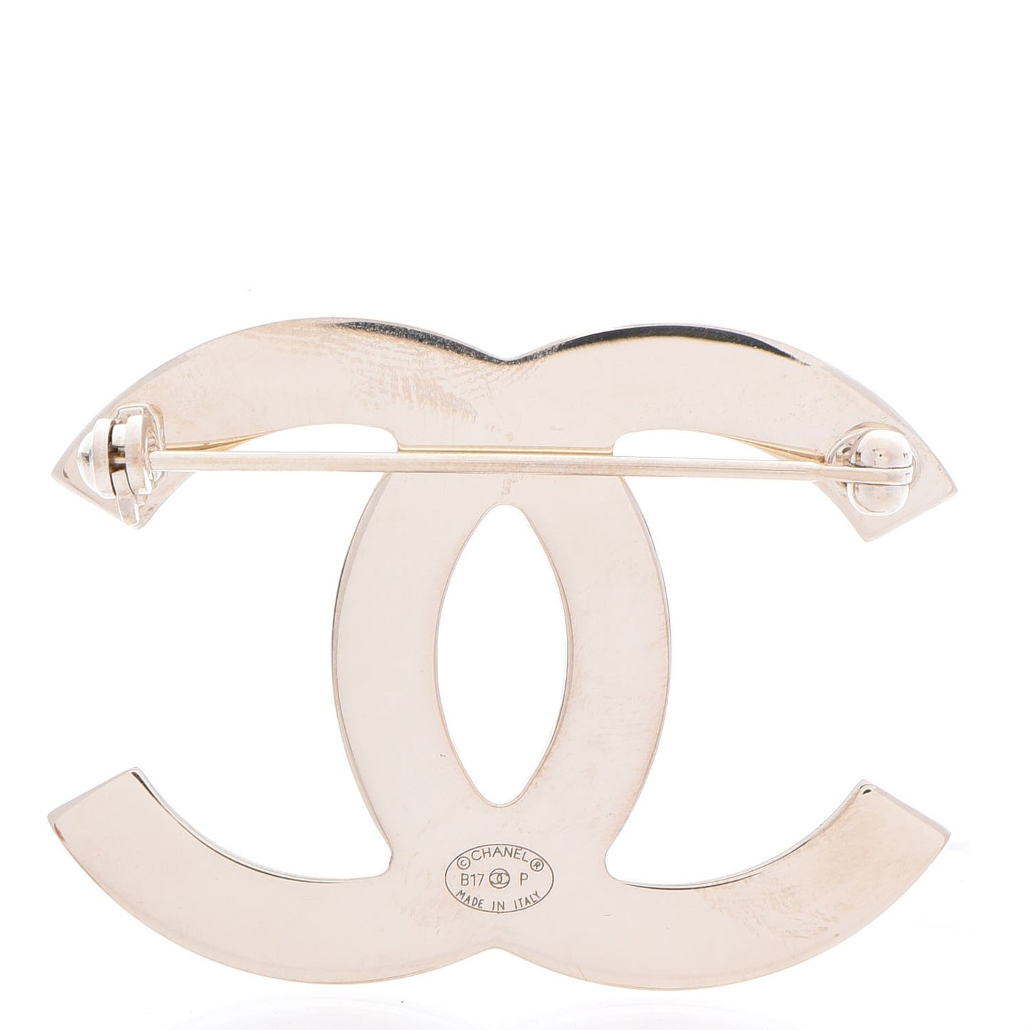 Metal CC Brooch Gold