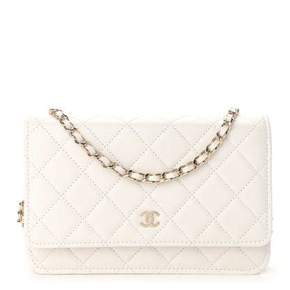 Chanel Caviar Quilted Wallet On Chain WOC White 1 of 10