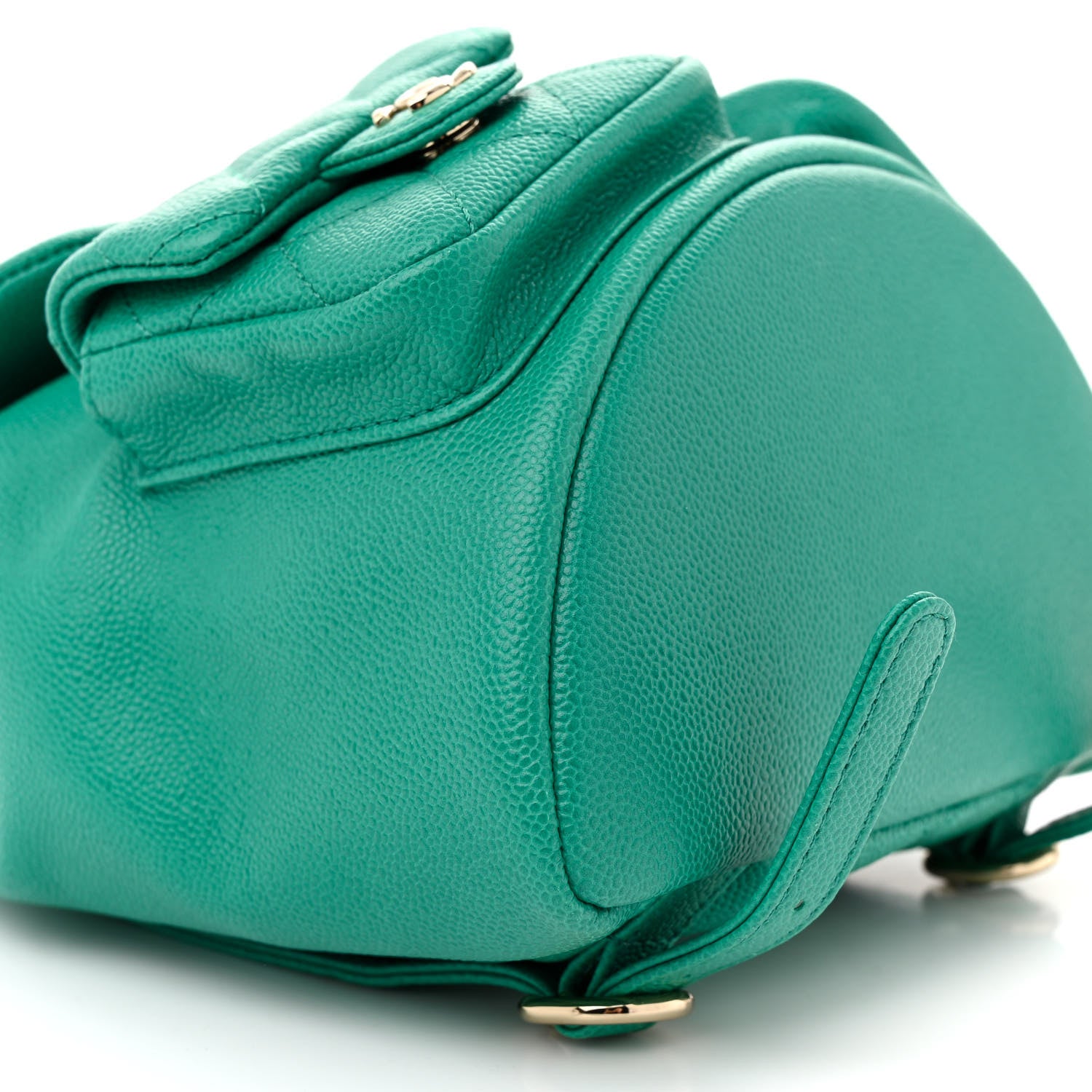 Chanel Caviar Quilted Medium Duma Pockets Drawstring Backpack Green 8 of 11