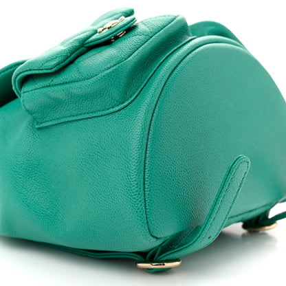 Chanel Caviar Quilted Medium Duma Pockets Drawstring Backpack Green 8 of 11