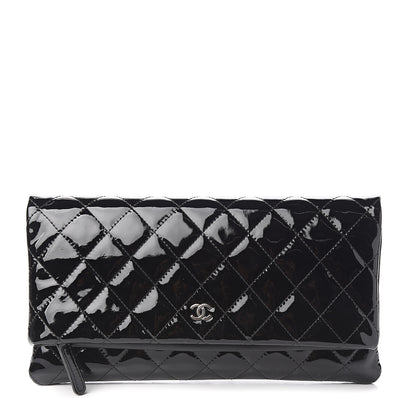 Chanel Patent Calfskin Quilted Beauty CC Clutch Black 1 of 8